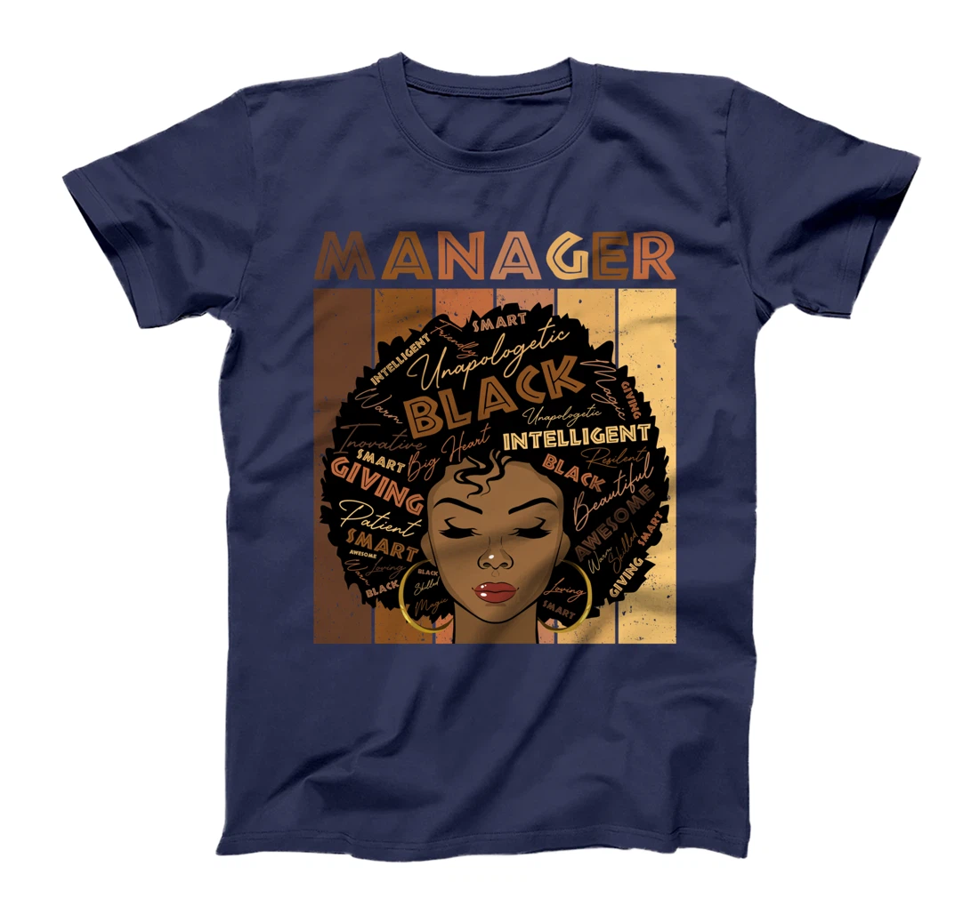 Melanin Manager Afro Hair Black History Month T-Shirt
