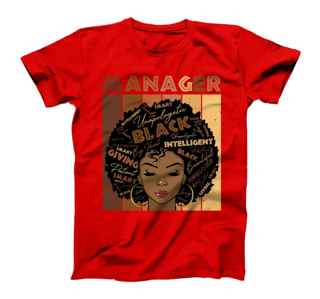 Melanin Manager Afro Hair Black History Month T-Shirt