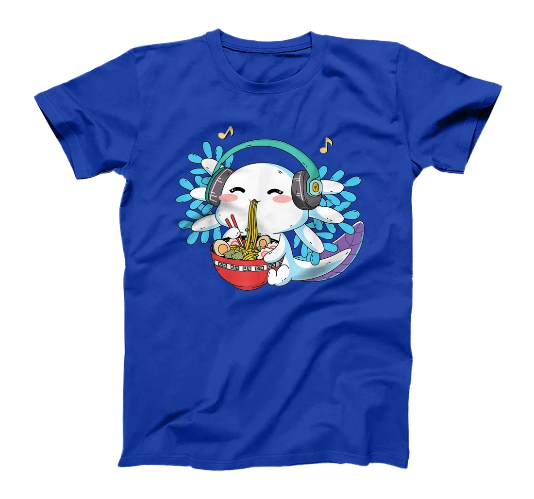 Kawaii Axolotl Eating Ramen Noodles Anime Teen Girls Boys T-Shirt, Kid T-Shirt and Women T-Shirt