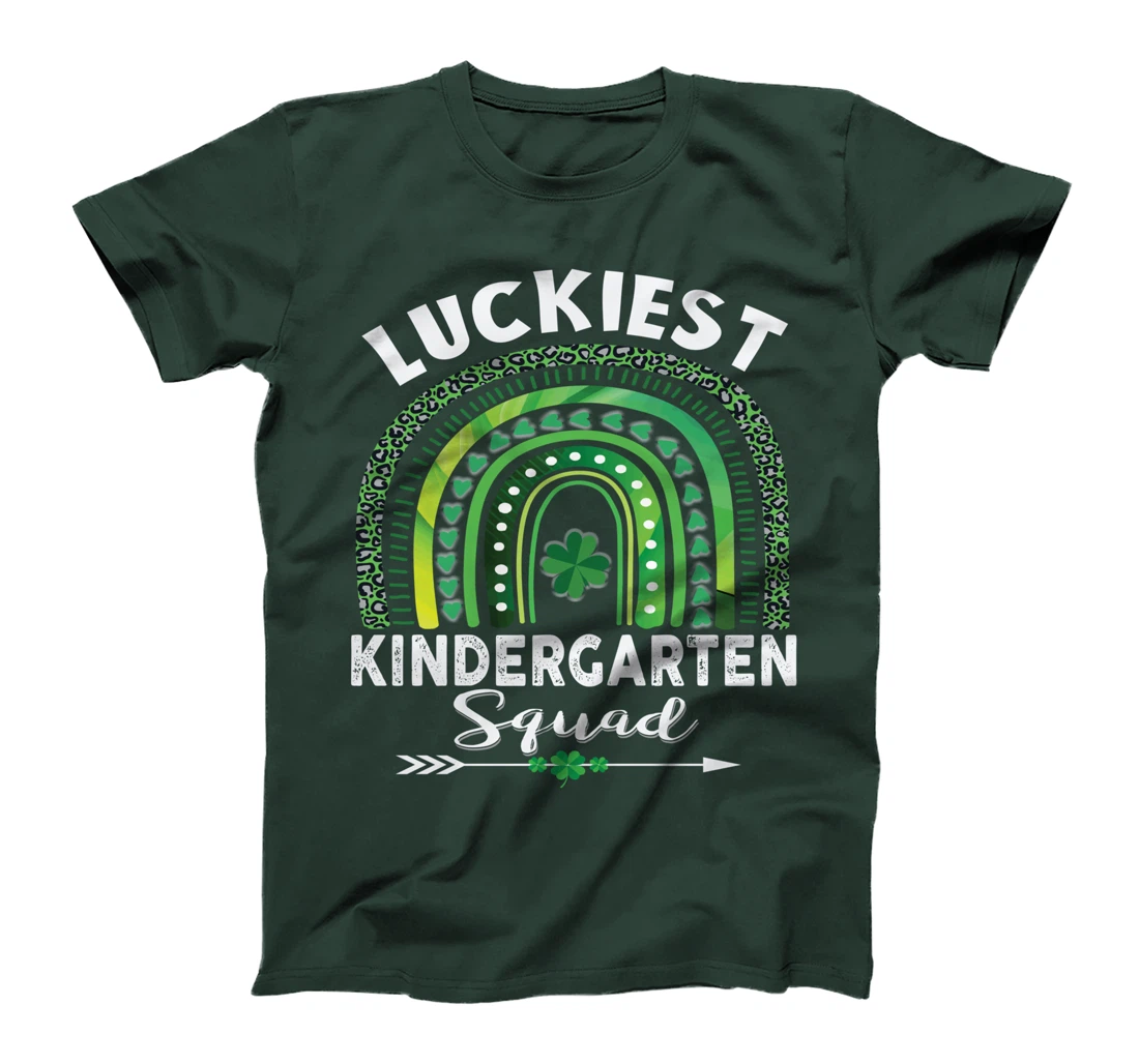 St Patrick Day Teacher Gift Cute Luckiest Kindergarten Squad T-Shirt