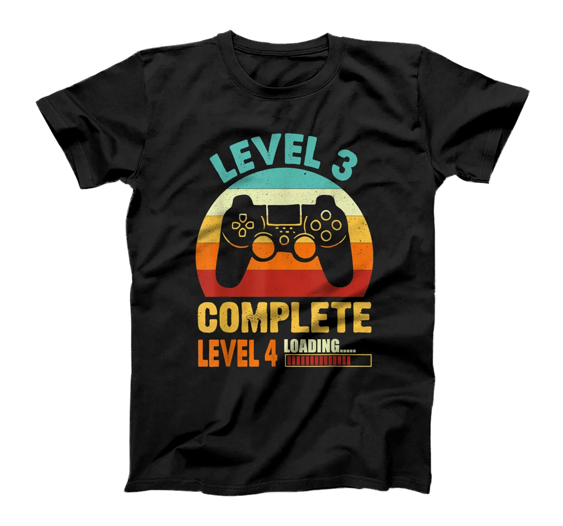 Vintage Level 3 Complete Level 4 Loading Funny Video Gamer T-Shirt, Kid T-Shirt and Women T-Shirt