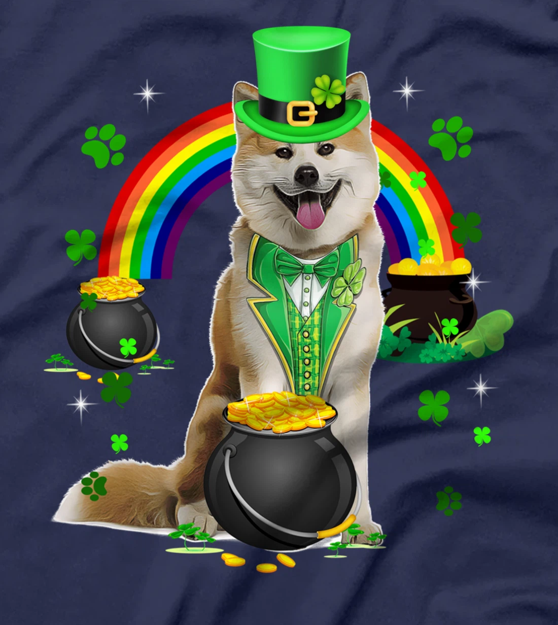 Funny Shiba Inud Leprechaun Shamrock St. Patrick's Day T-Shirt