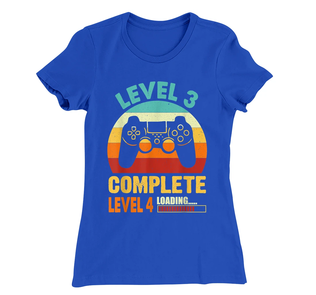 Vintage Level 3 Complete Level 4 Loading Funny Video Gamer T-Shirt, Kid T-Shirt and Women T-Shirt