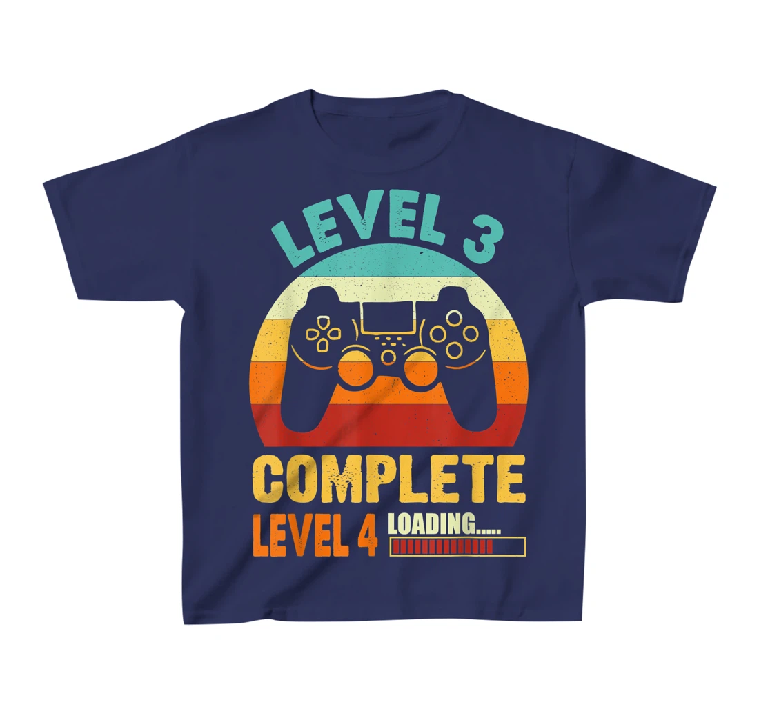 Vintage Level 3 Complete Level 4 Loading Funny Video Gamer T-Shirt, Kid T-Shirt and Women T-Shirt