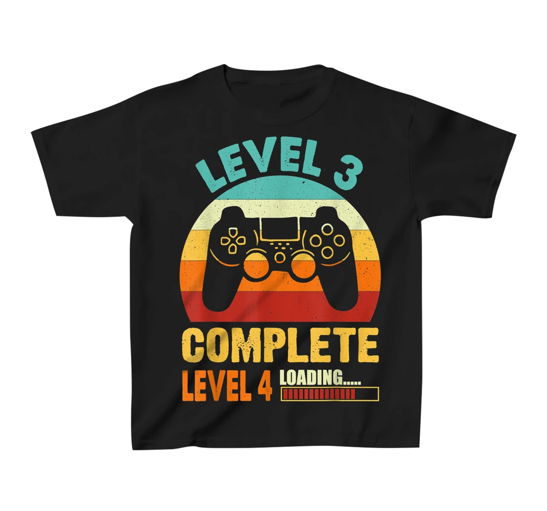 Vintage Level 3 Complete Level 4 Loading Funny Video Gamer T-Shirt, Kid T-Shirt and Women T-Shirt