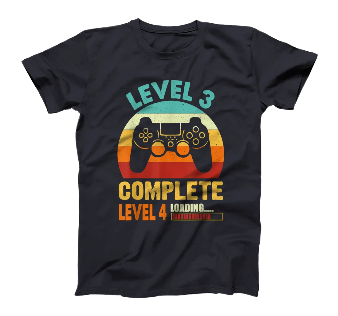 Vintage Level 3 Complete Level 4 Loading Funny Video Gamer T-Shirt, Kid T-Shirt and Women T-Shirt