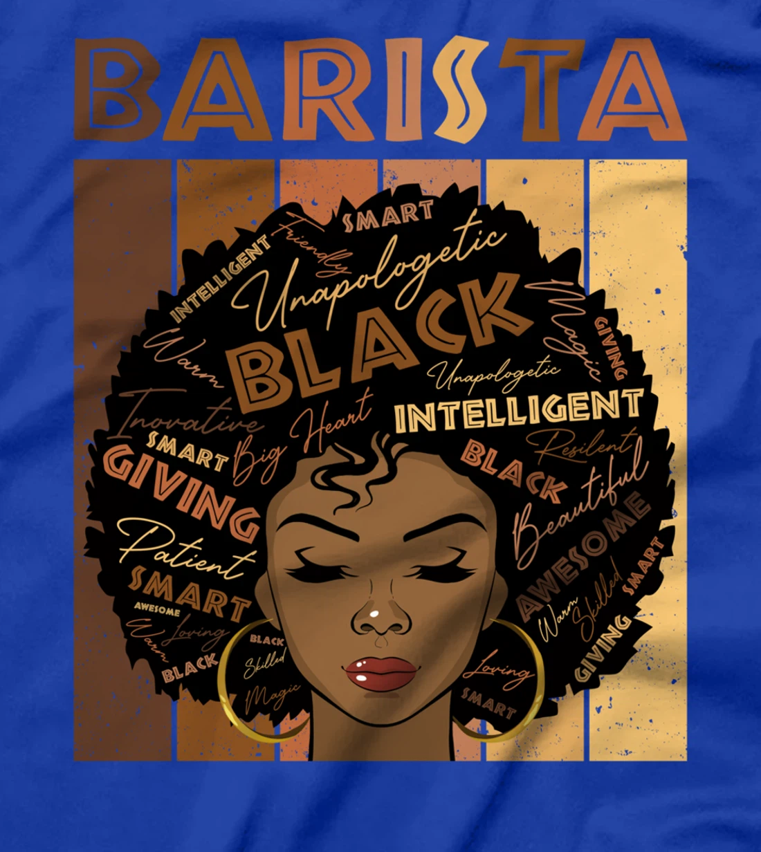 Melanin Barista Afro Hair Black History Month T-Shirt
