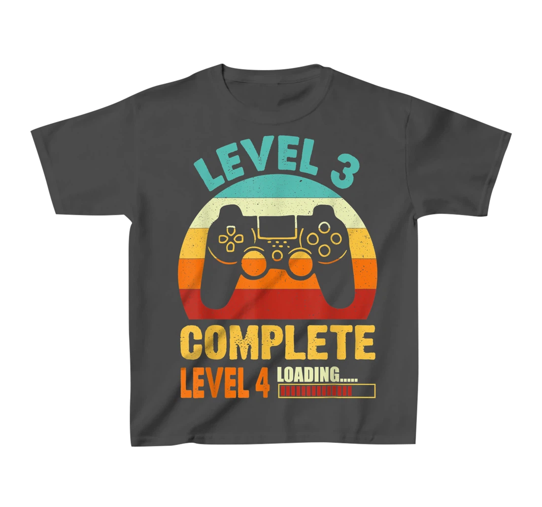 Vintage Level 3 Complete Level 4 Loading Funny Video Gamer T-Shirt, Kid T-Shirt and Women T-Shirt