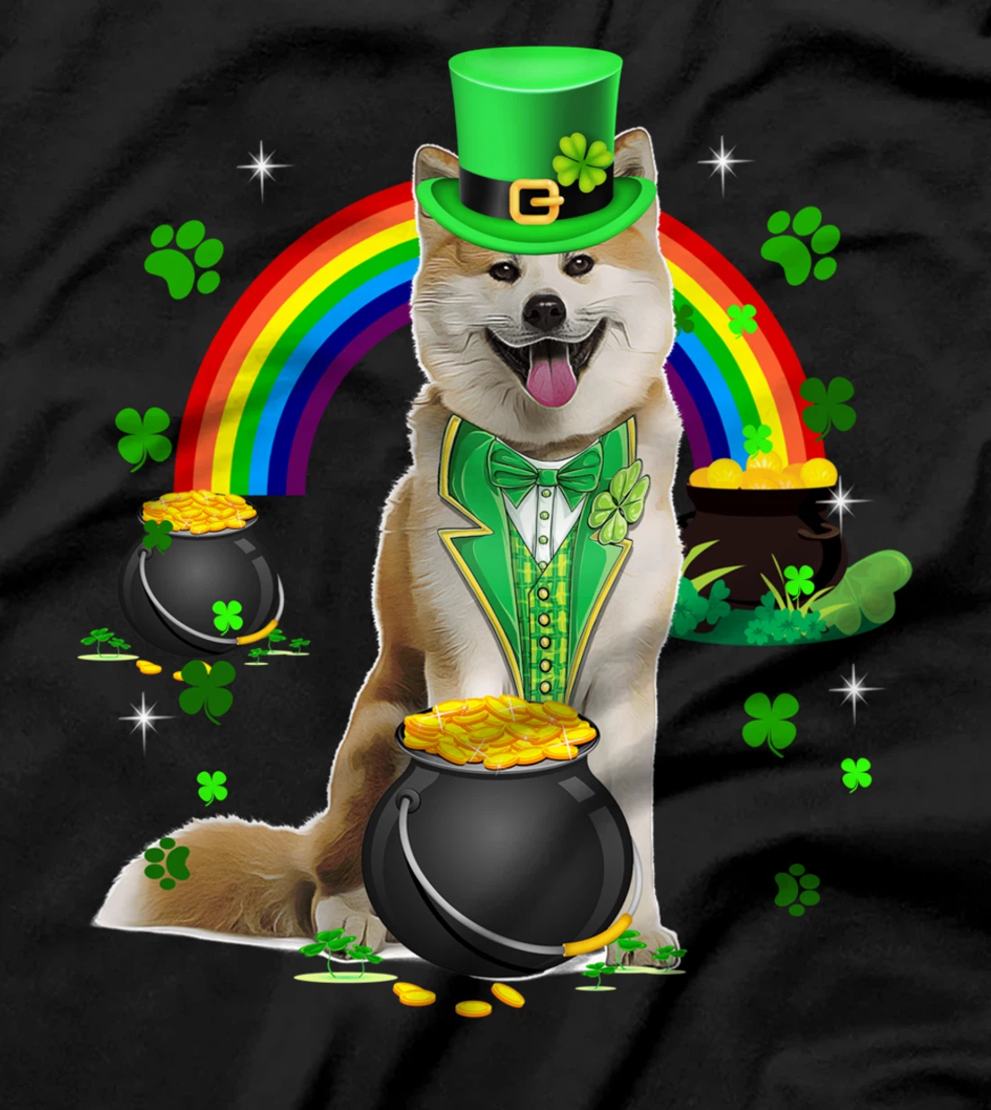 Funny Shiba Inud Leprechaun Shamrock St. Patrick's Day T-Shirt