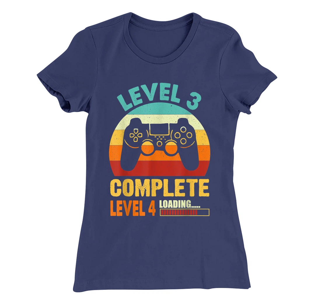 Vintage Level 3 Complete Level 4 Loading Funny Video Gamer T-Shirt, Kid T-Shirt and Women T-Shirt