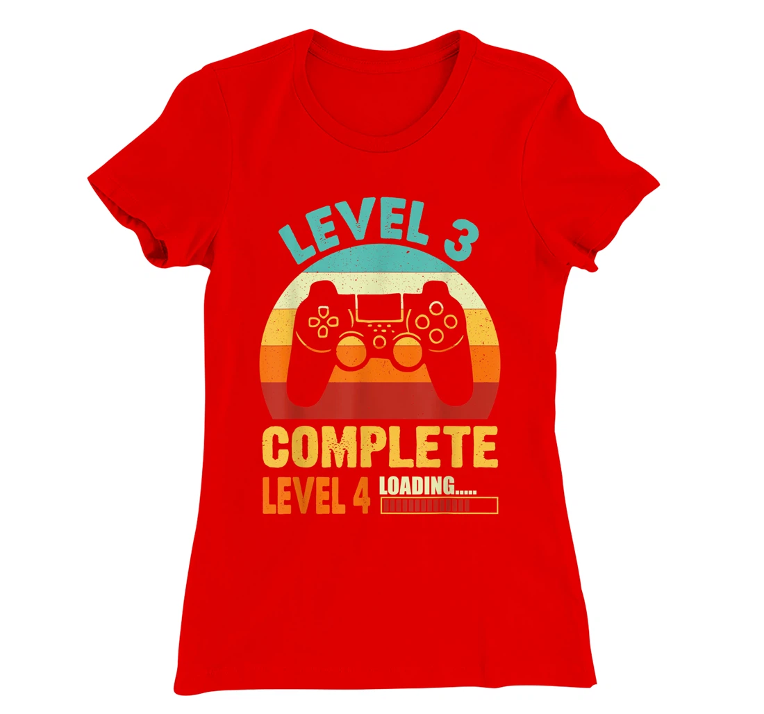 Vintage Level 3 Complete Level 4 Loading Funny Video Gamer T-Shirt, Kid T-Shirt and Women T-Shirt