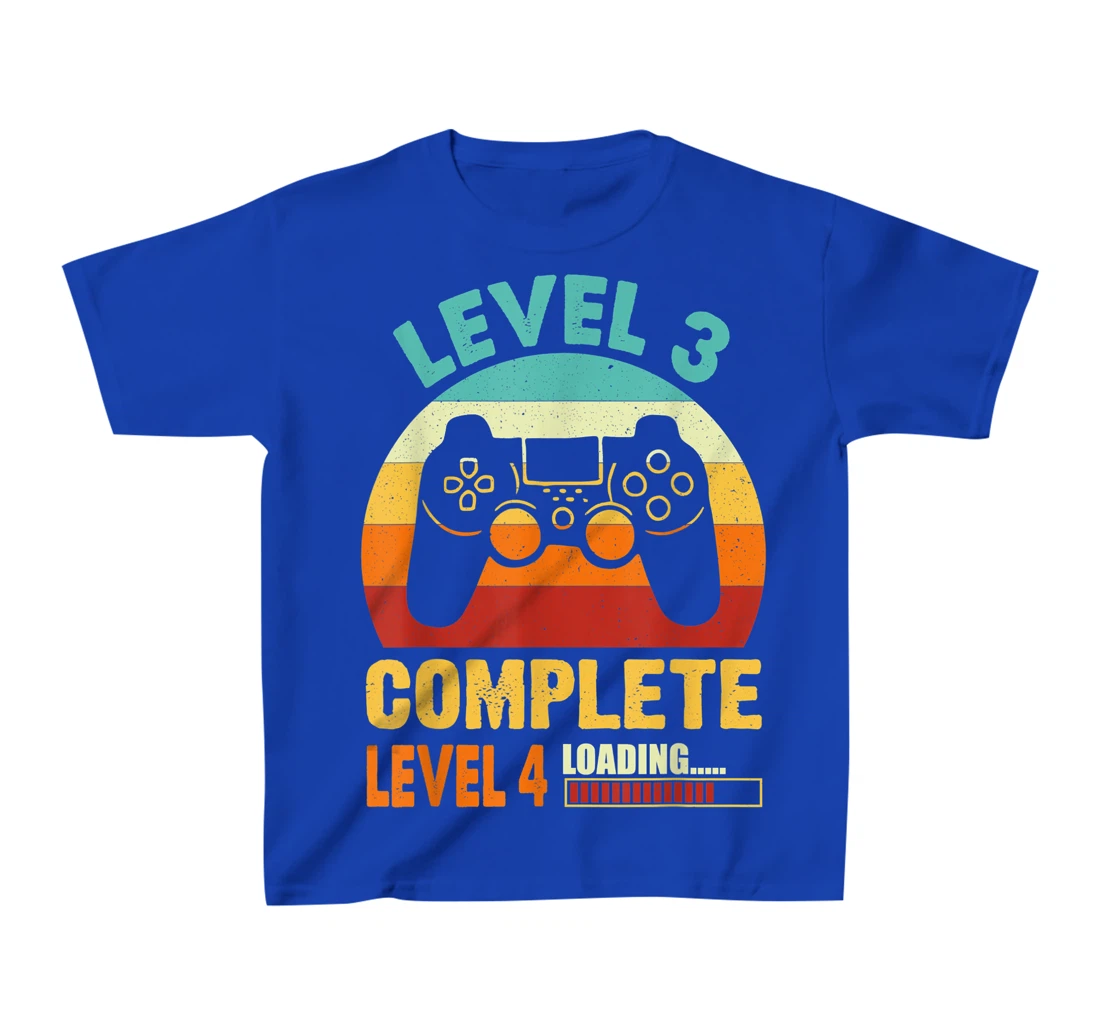 Vintage Level 3 Complete Level 4 Loading Funny Video Gamer T-Shirt, Kid T-Shirt and Women T-Shirt