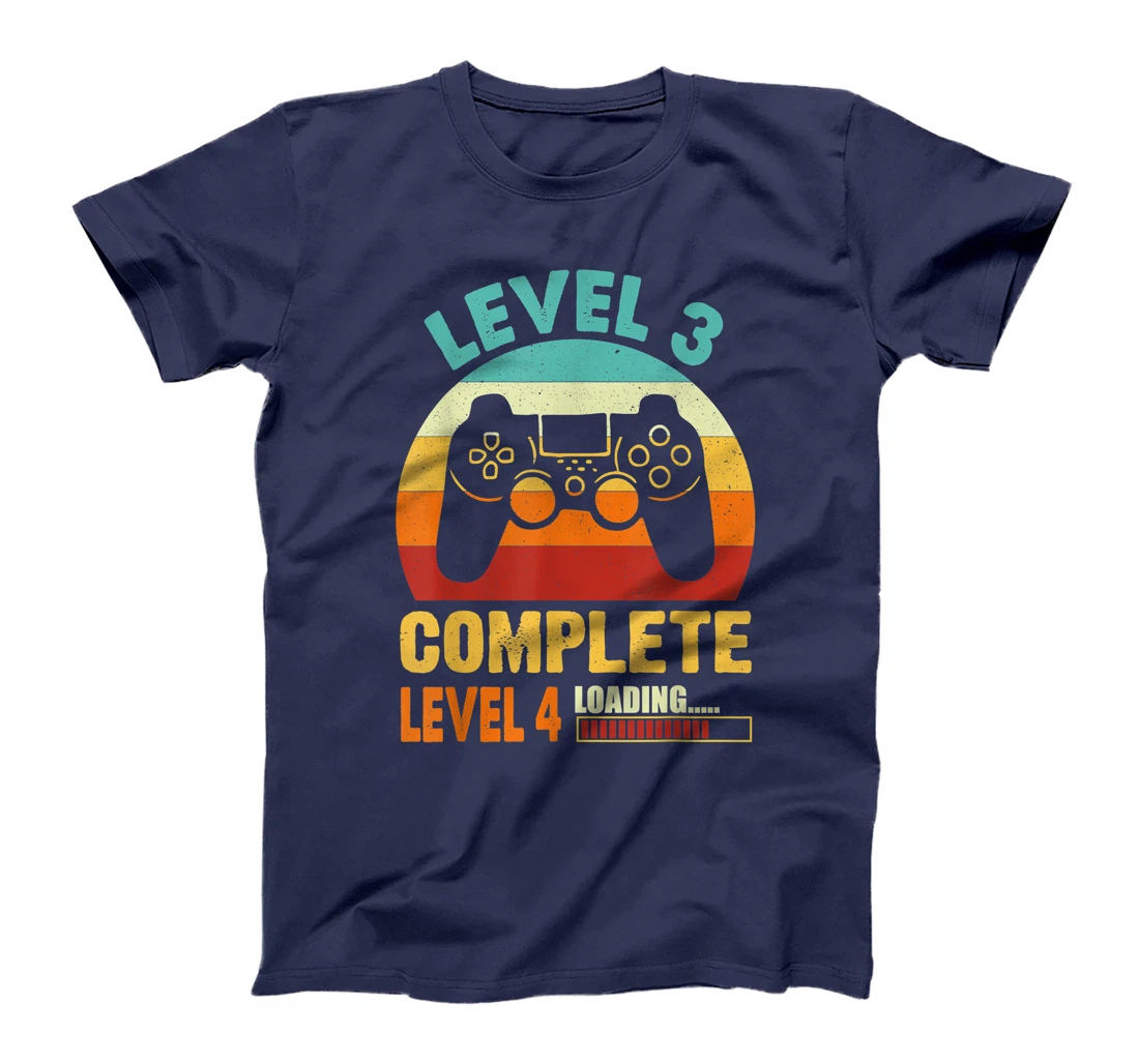 Vintage Level 3 Complete Level 4 Loading Funny Video Gamer T-Shirt, Kid T-Shirt and Women T-Shirt