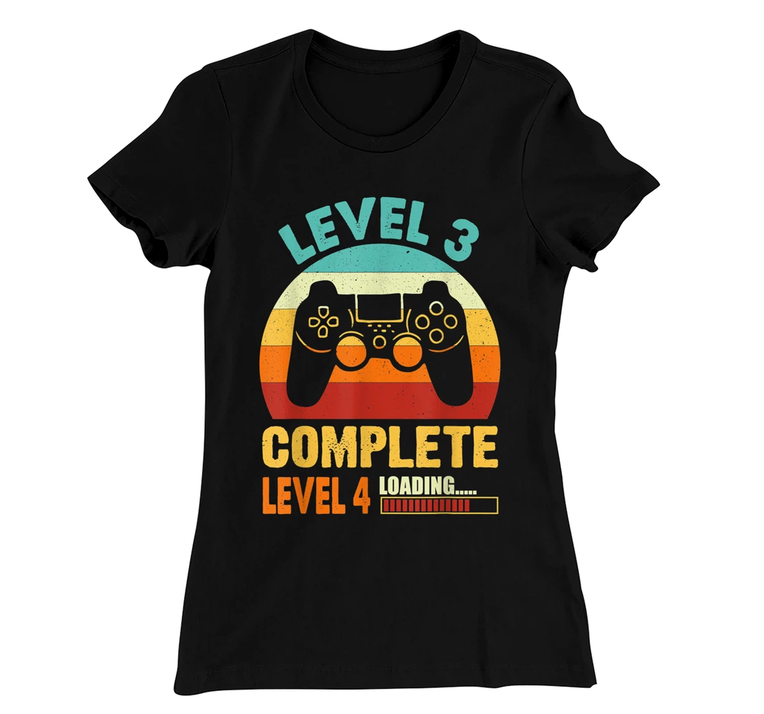 Vintage Level 3 Complete Level 4 Loading Funny Video Gamer T-Shirt, Kid T-Shirt and Women T-Shirt