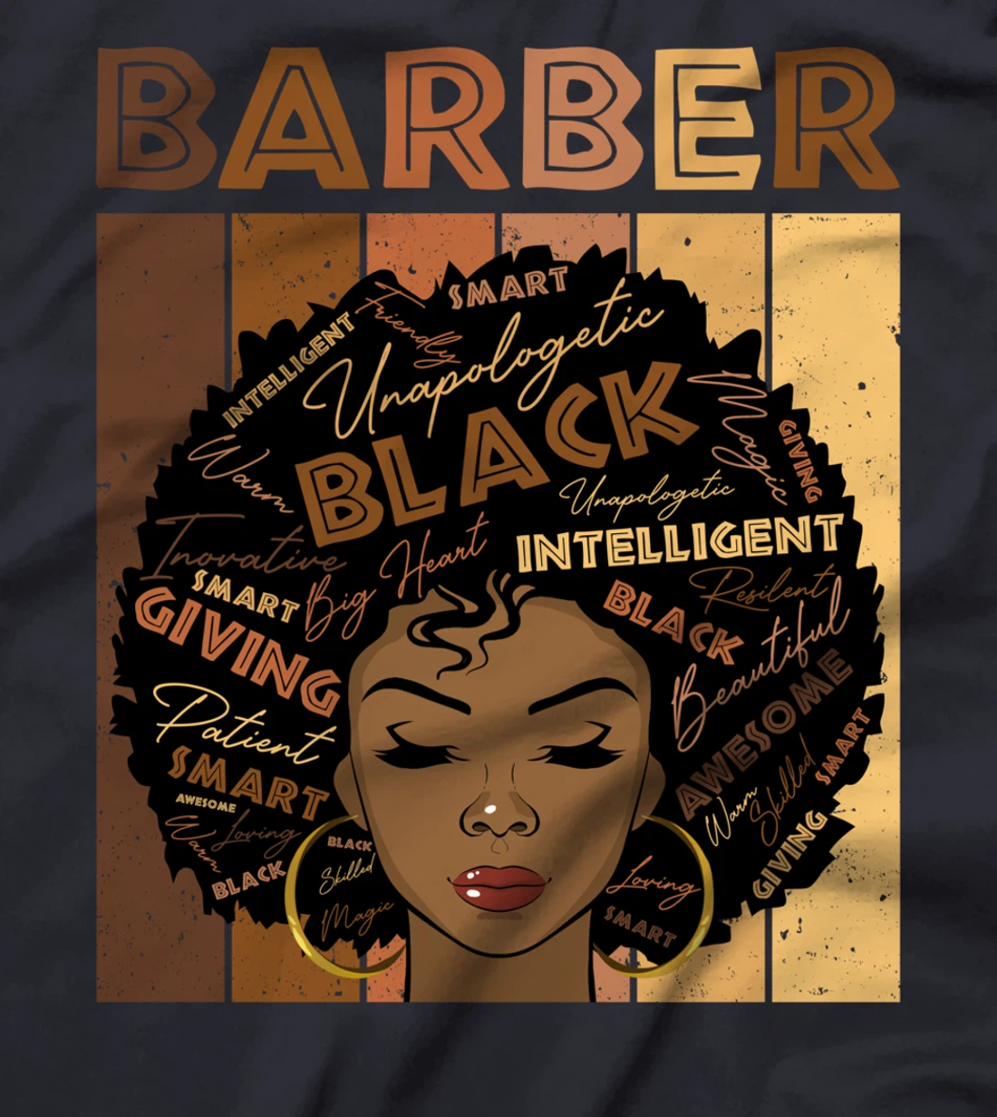 Melanin Barber Afro Hair Black History Month T-Shirt