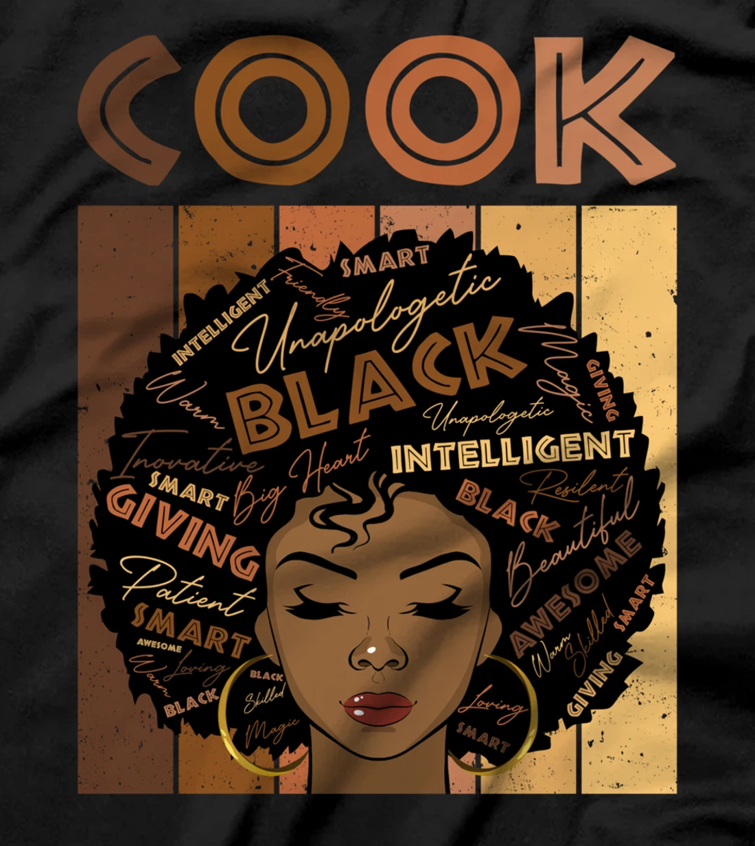Melanin Cook Afro Hair Black History Month T-Shirt