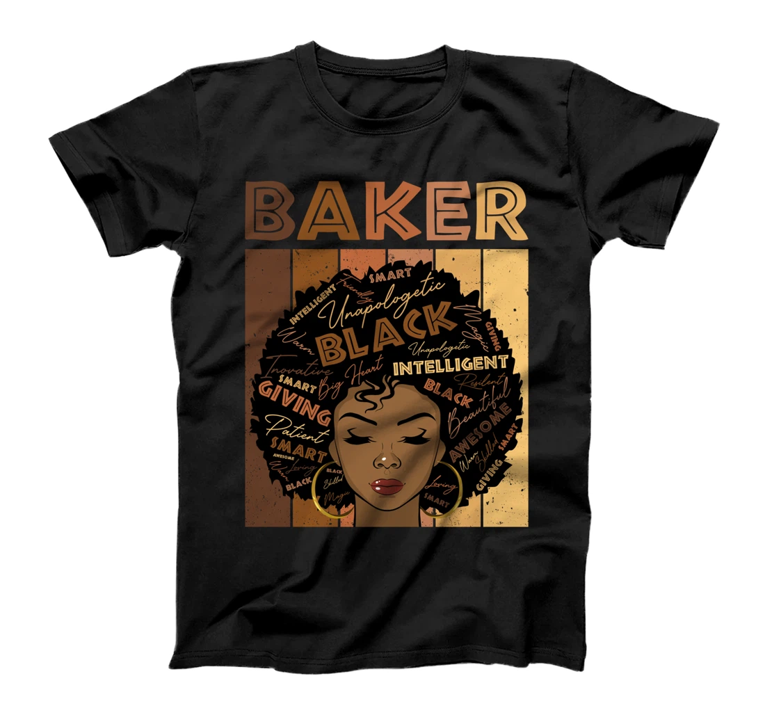 Melanin Baker Afro Hair Black History Month T-Shirt