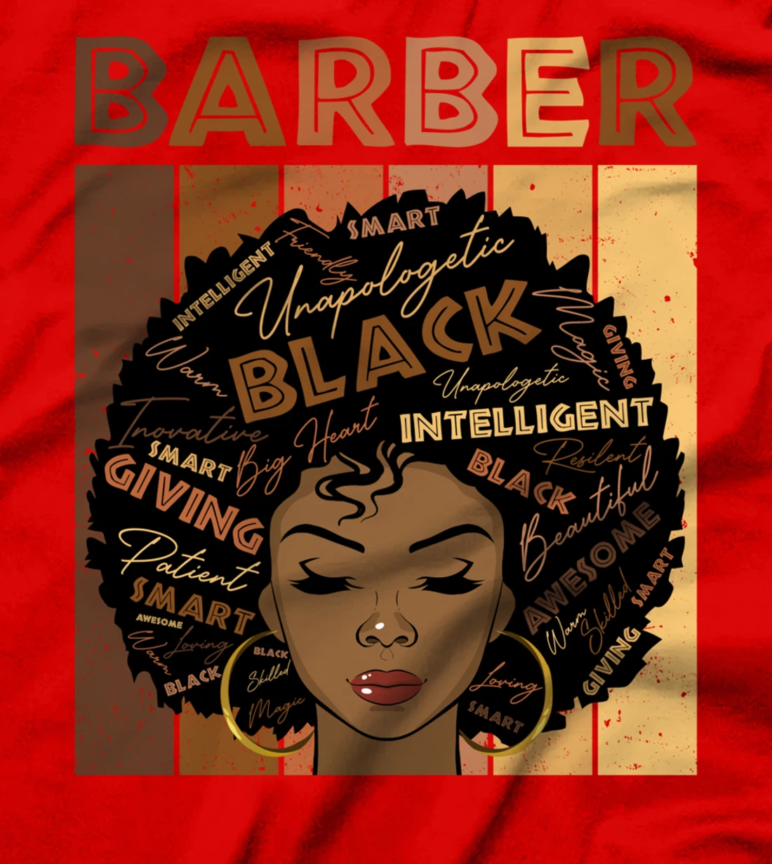 Melanin Barber Afro Hair Black History Month T-Shirt