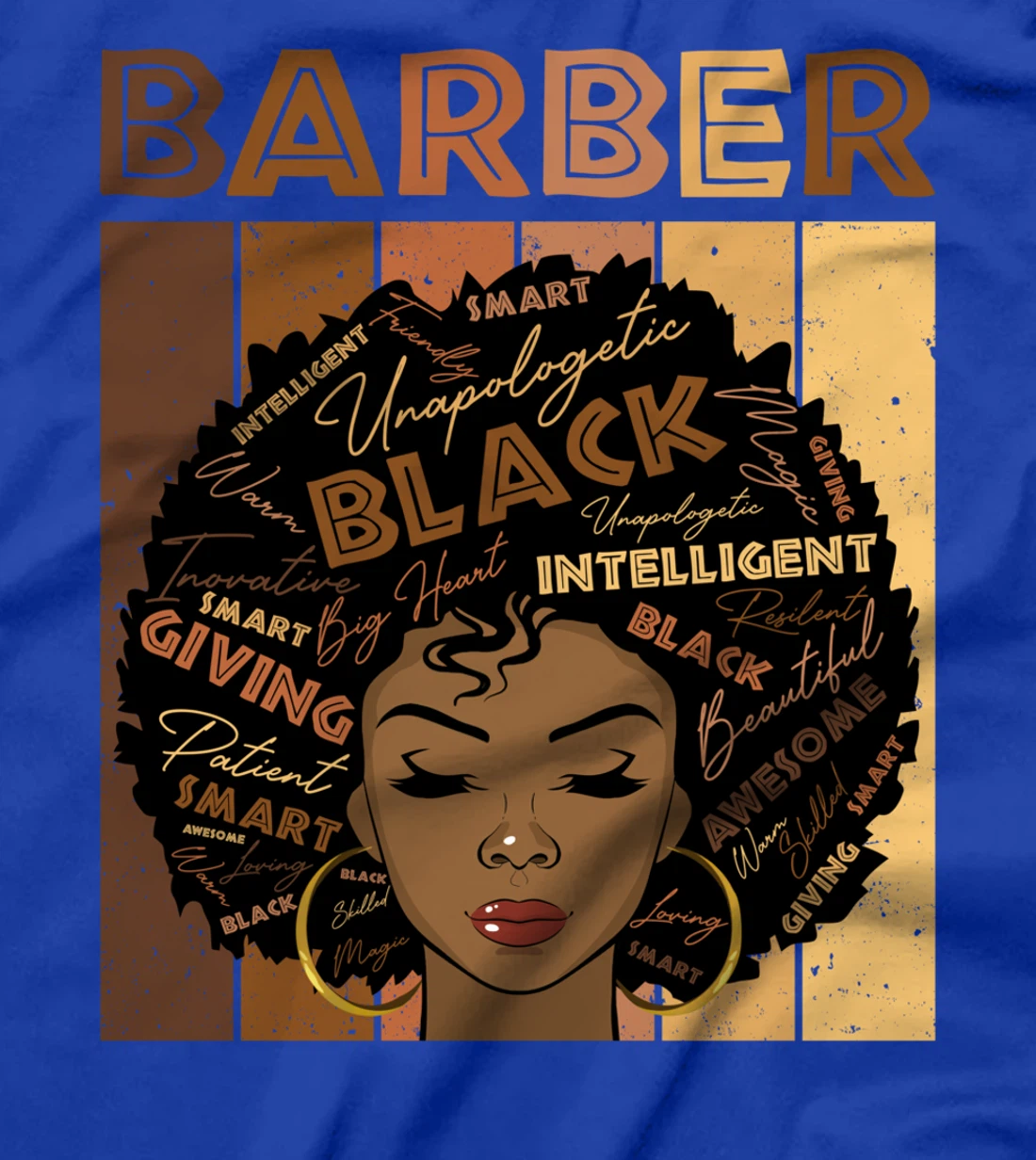 Melanin Barber Afro Hair Black History Month T-Shirt