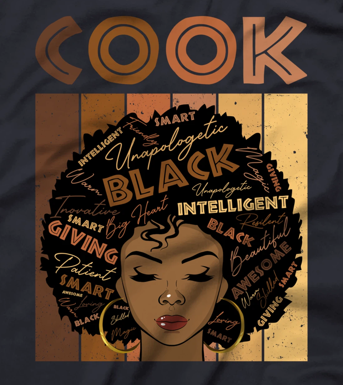 Melanin Cook Afro Hair Black History Month T-Shirt