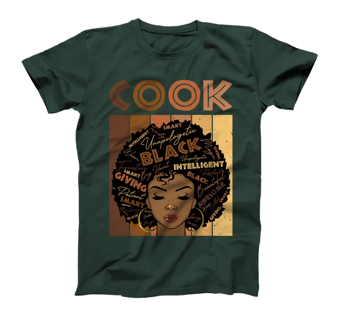 Melanin Cook Afro Hair Black History Month T-Shirt