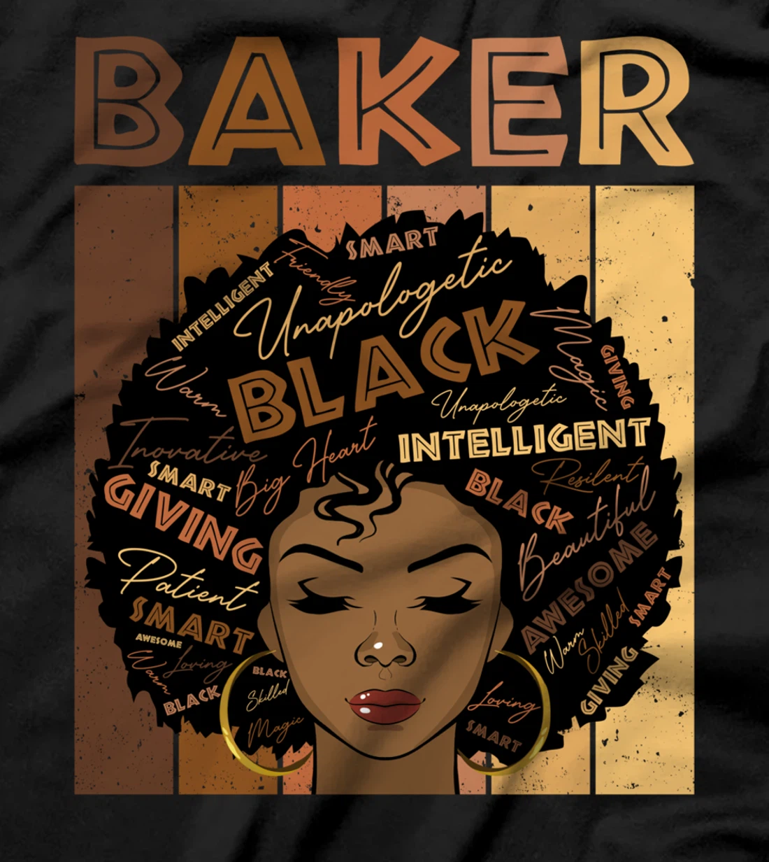 Melanin Baker Afro Hair Black History Month T-Shirt