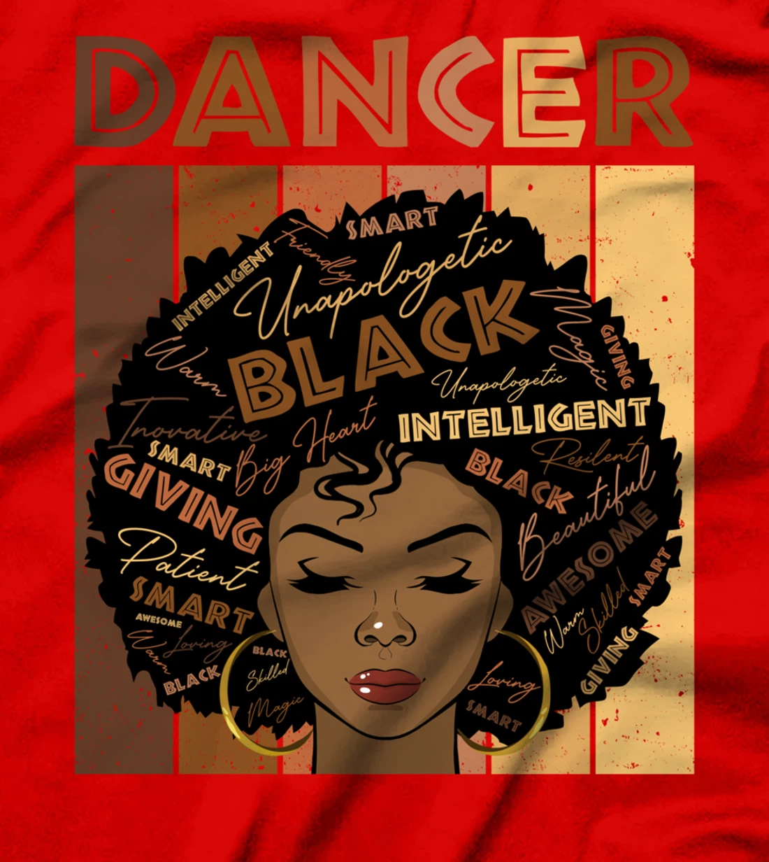 Melanin Dancer Afro Hair Black History Month T-Shirt