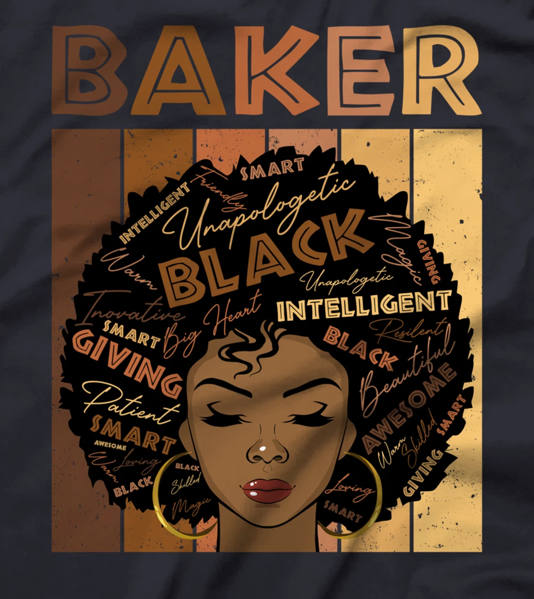 Melanin Baker Afro Hair Black History Month T-Shirt