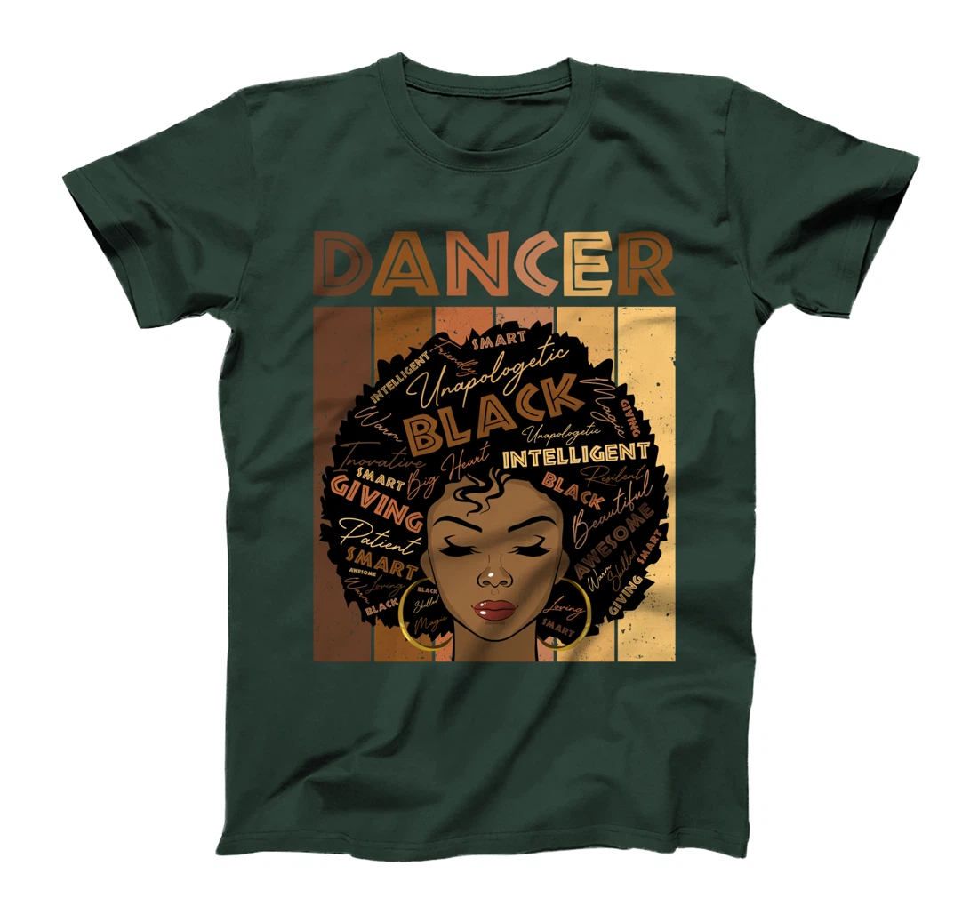 Melanin Dancer Afro Hair Black History Month T-Shirt