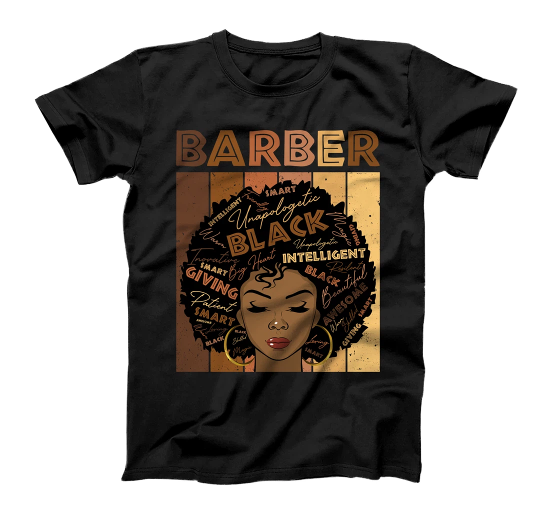 Melanin Barber Afro Hair Black History Month T-Shirt