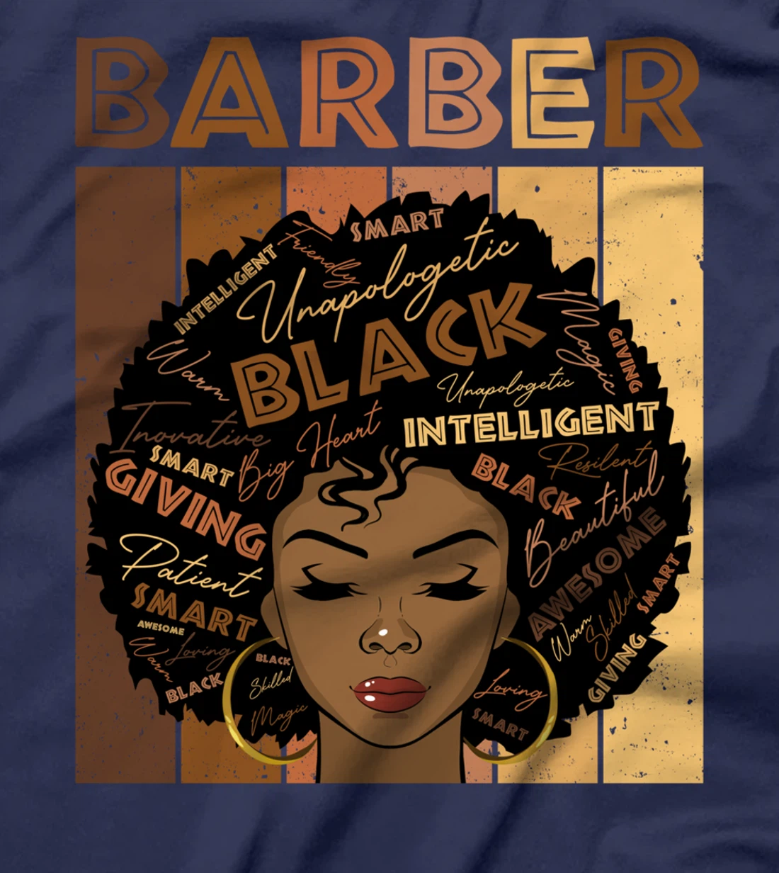 Melanin Barber Afro Hair Black History Month T-Shirt