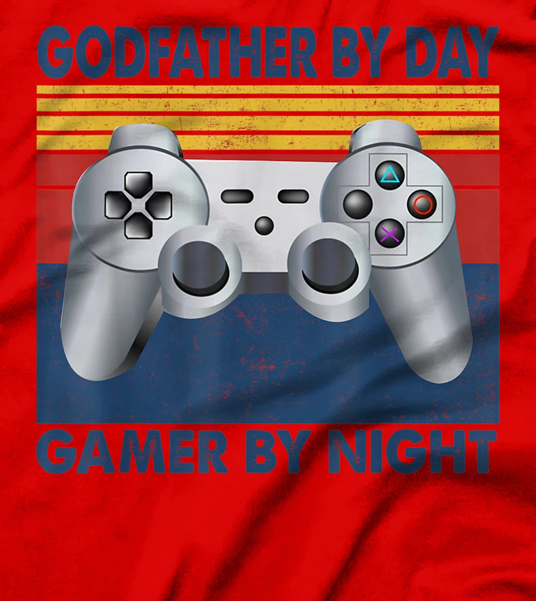 Mens Godfather By Day Gamer By Night Funny Godfather Vintage T-Shirt