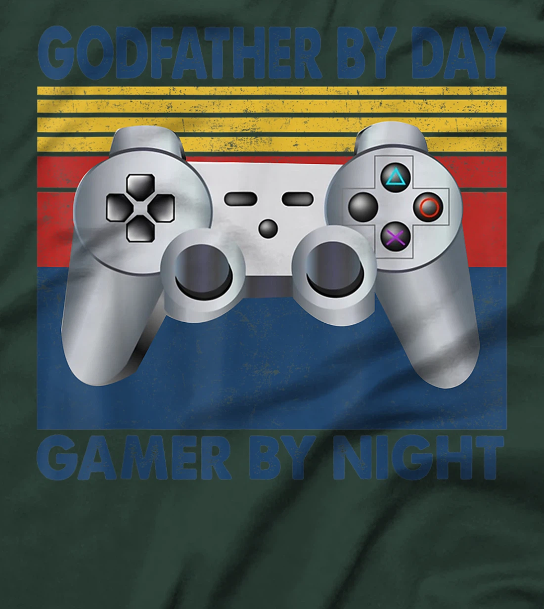 Mens Godfather By Day Gamer By Night Funny Godfather Vintage T-Shirt