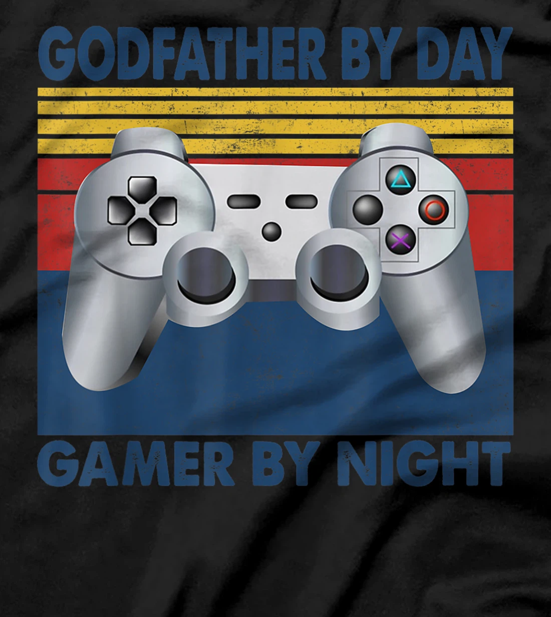 Mens Godfather By Day Gamer By Night Funny Godfather Vintage T-Shirt