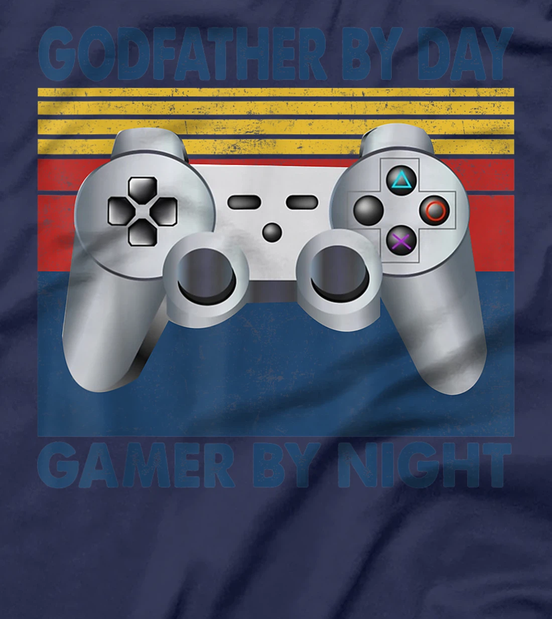 Mens Godfather By Day Gamer By Night Funny Godfather Vintage T-Shirt