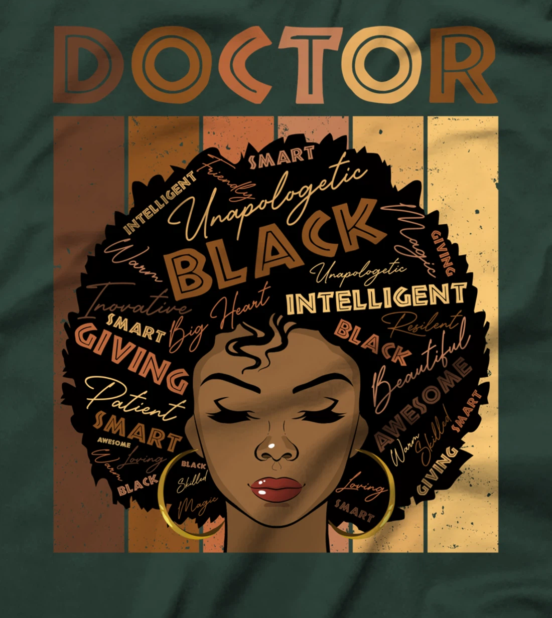 Melanin Doctor Afro Hair Black History Month T-Shirt