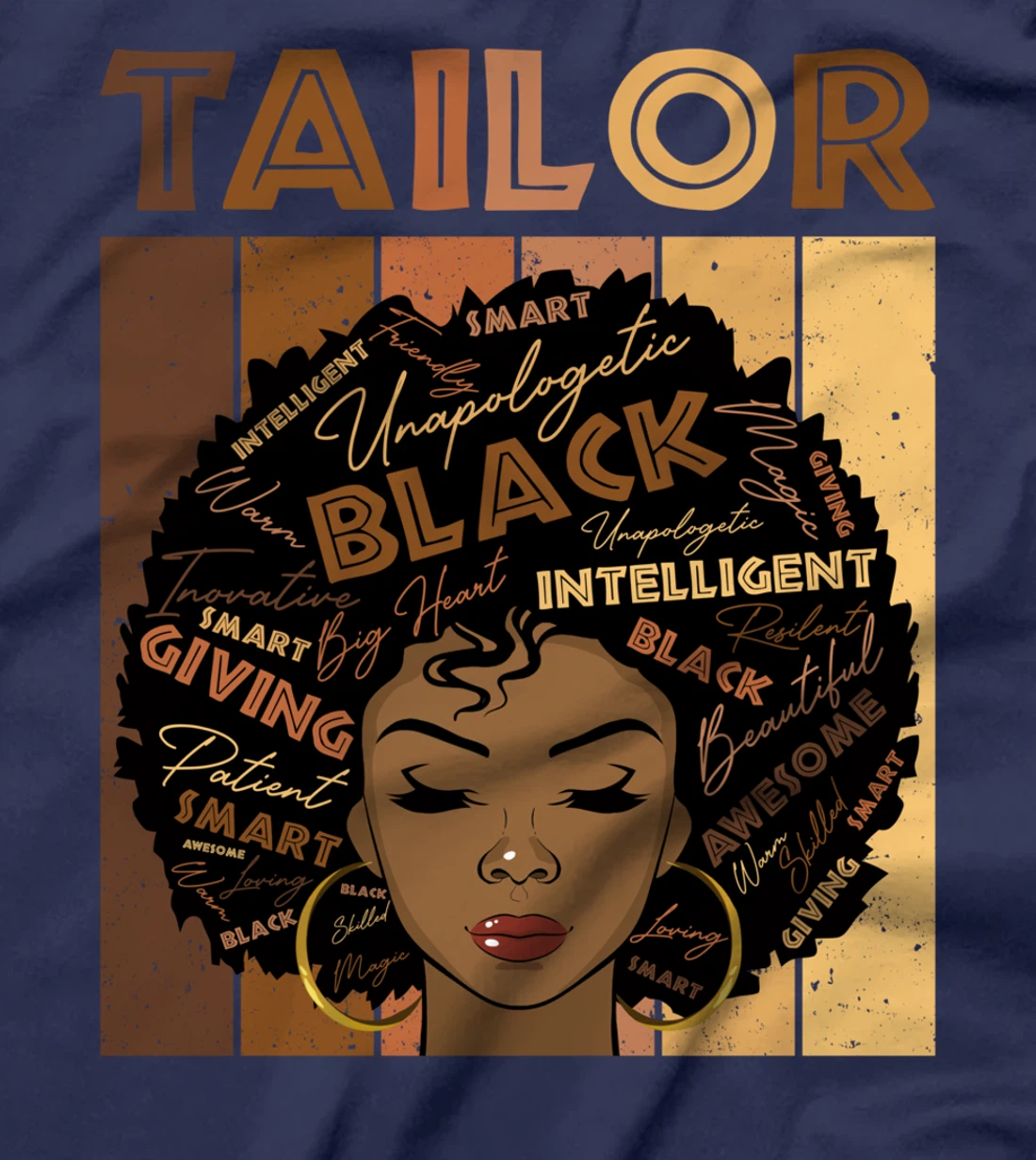 Melanin Tailor Afro Hair Black History Month T-Shirt