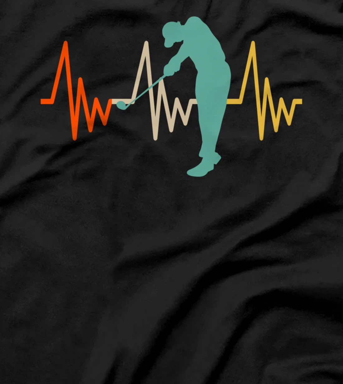 Heartline Sports Golf Swing Golfing Love Heartbeats Lifeline T-Shirt