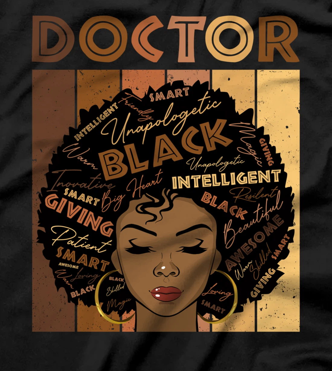 Melanin Doctor Afro Hair Black History Month T-Shirt