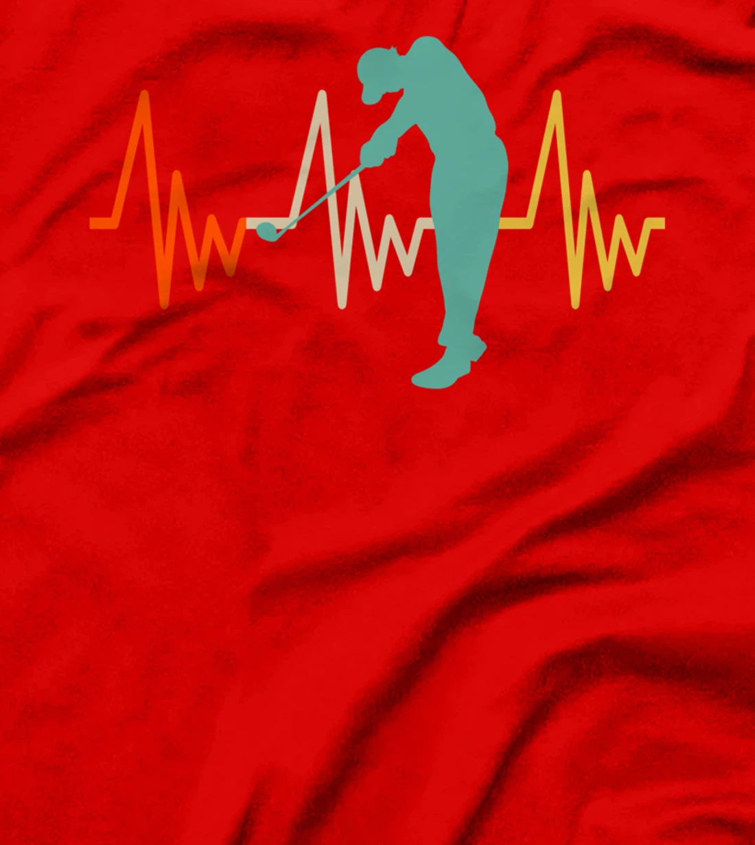 Heartline Sports Golf Swing Golfing Love Heartbeats Lifeline T-Shirt