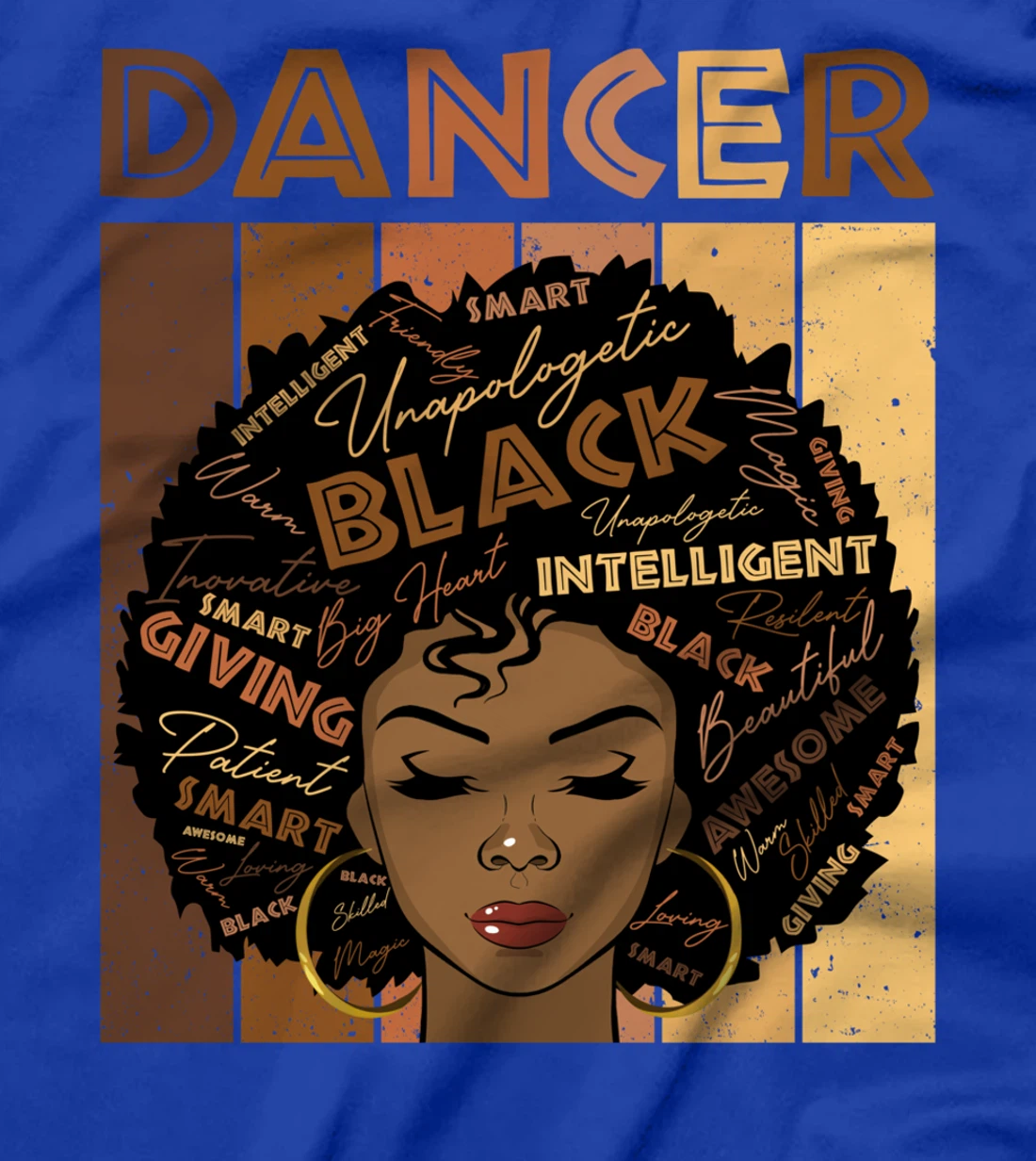 Melanin Dancer Afro Hair Black History Month T-Shirt