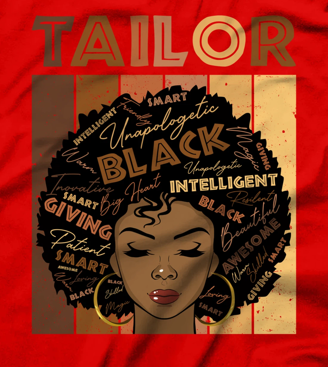 Melanin Tailor Afro Hair Black History Month T-Shirt