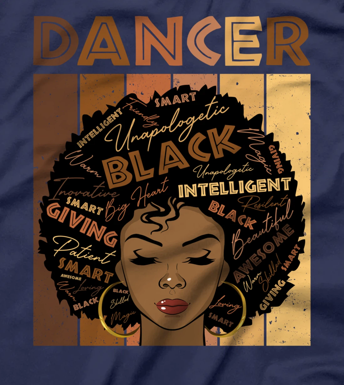 Melanin Dancer Afro Hair Black History Month T-Shirt