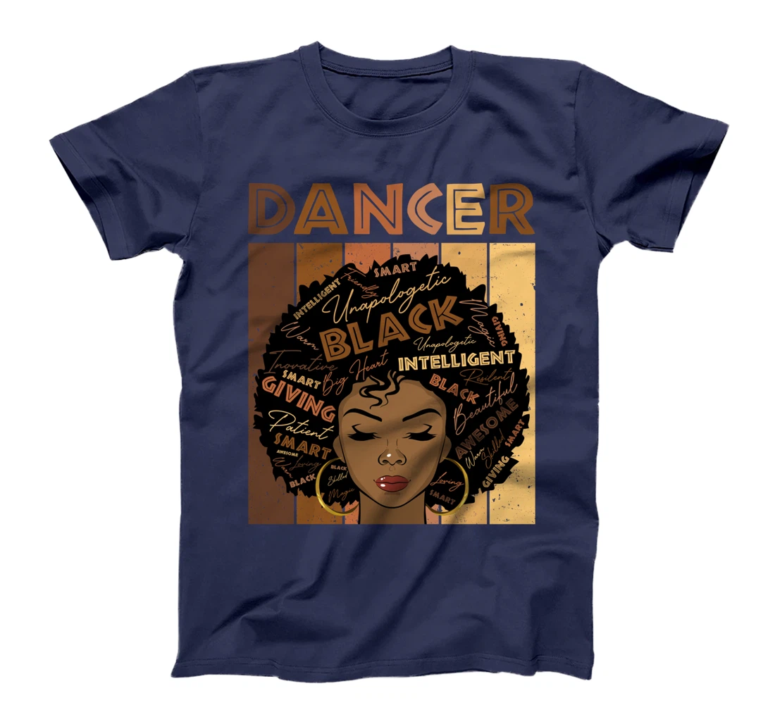 Melanin Dancer Afro Hair Black History Month T-Shirt