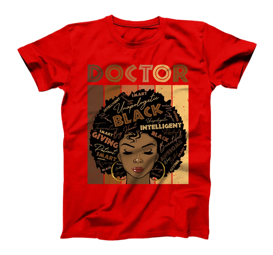 Melanin Doctor Afro Hair Black History Month T-Shirt