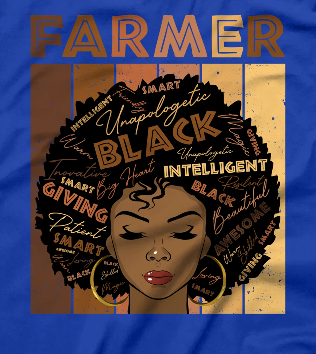 Melanin Farmer Afro Hair Black History Month T-Shirt