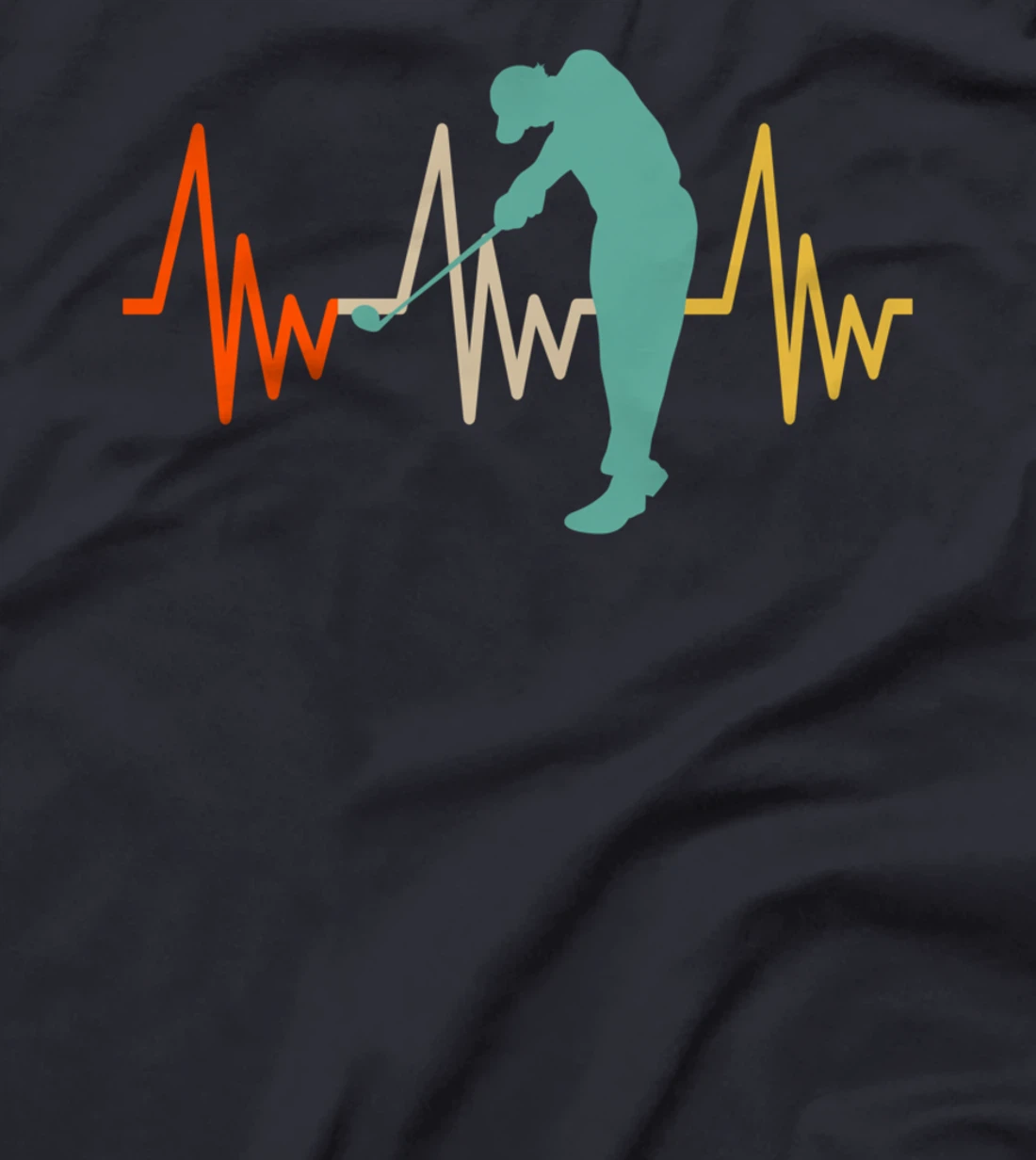 Heartline Sports Golf Swing Golfing Love Heartbeats Lifeline T-Shirt