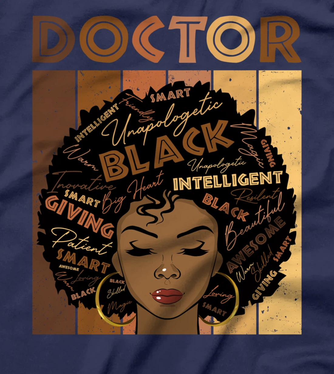 Melanin Doctor Afro Hair Black History Month T-Shirt