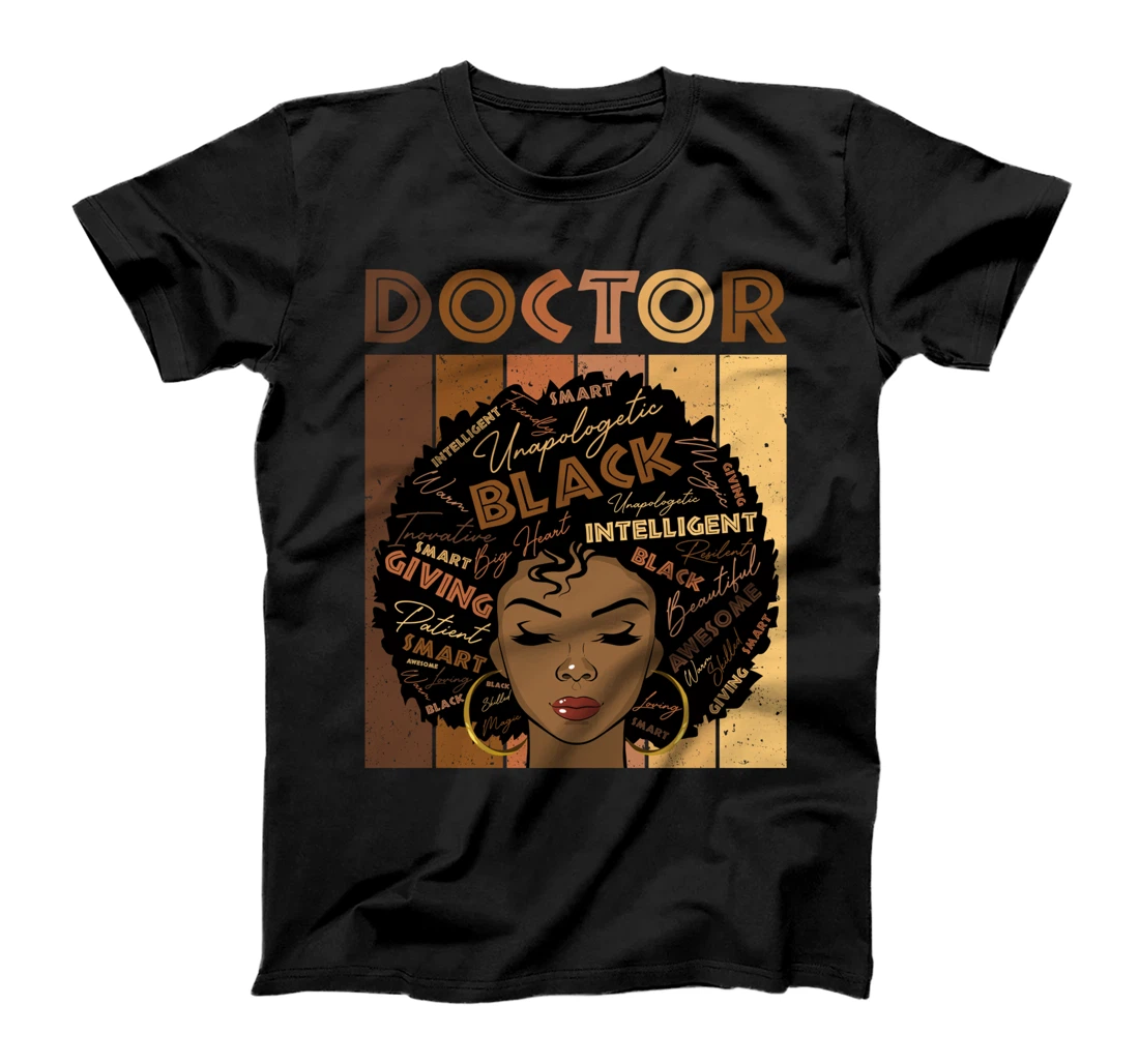 Melanin Doctor Afro Hair Black History Month T-Shirt