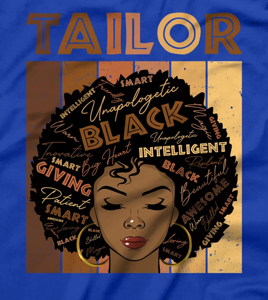 Melanin Tailor Afro Hair Black History Month T-Shirt